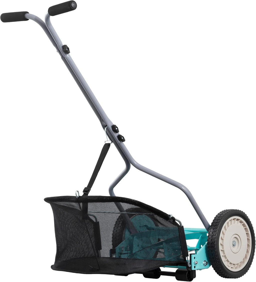 American Lawn Mower Company 1304-14GC 14-Inch 5-Blade Push Reel Lawn Mower with Grass Catcher, Mint