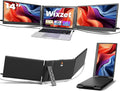 Laptop Screen Extender, 14' FHD 1080P Portable Laptop Monitor, Plug and Play Triple Screen Extender, Auto-Adjust Width Dual Monitor for 13–17' Laptops, Compatible with macOS, Wins, Chrome, Dex
