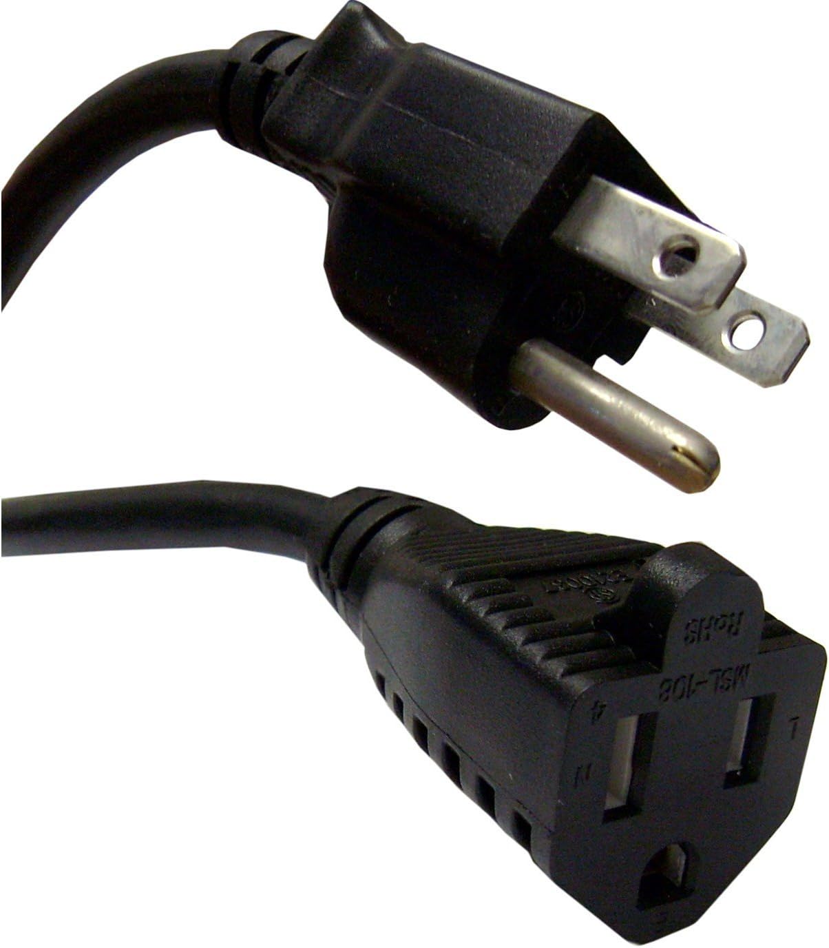 10 PCS, 16AWG Power Extension Cord Cable, Black 25 Feet, CNE592473