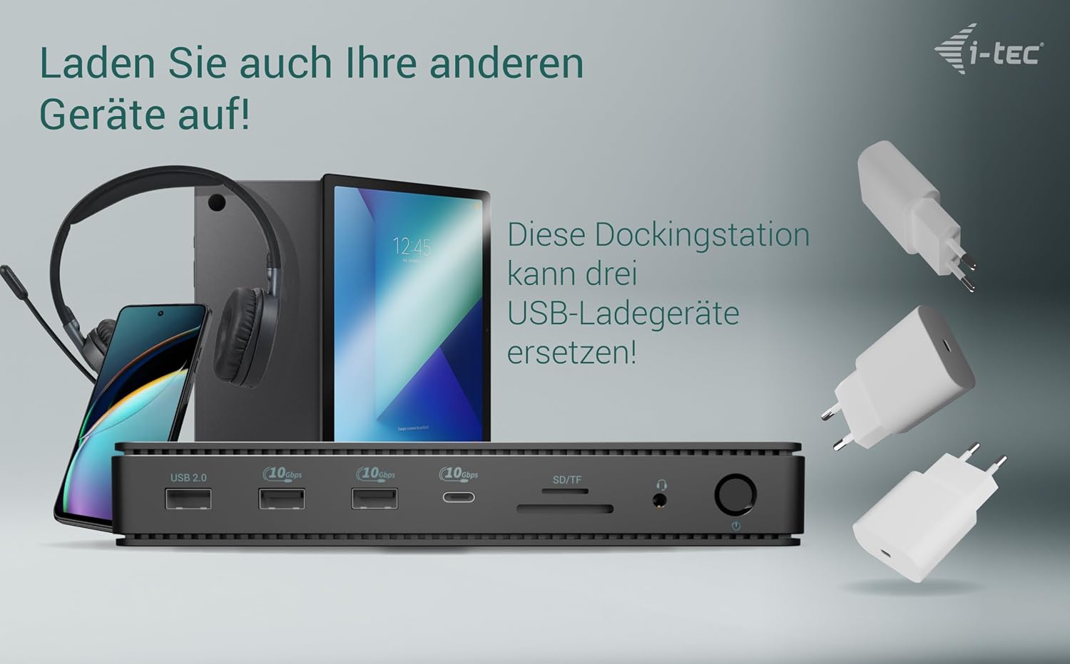 i-tec Thunderbolt 4 Generation 3 2X Display Dock 7X USB, 2.5 GLAN, PD 92W, 1 m TB4 Cable