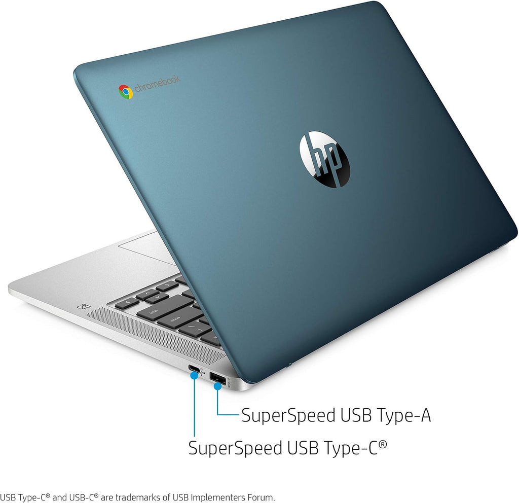 HP Chromebook 14-inch FHD Laptop, Intel Celeron N4000, 4 GB RAM, 32 GB eMMC, Chrome (14a-na0090nr, Forest Teal)