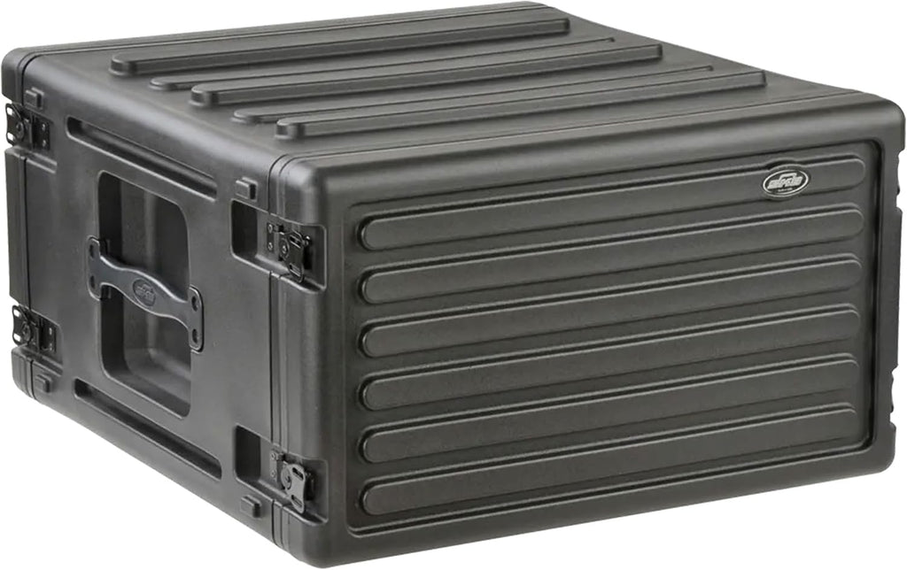 SKB 6U Roto Rack Case - Durable Polyethylene Gear Protector, Stackable, Waterproof with Twist Latches & Rubber Feet for Musicians, DJs, and A/V Equipment - Secure Transport & Storage Solution