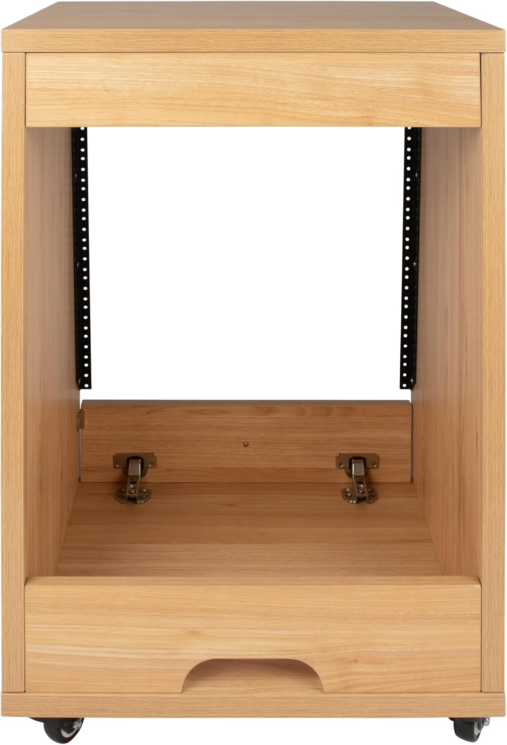 Gator Frameworks Elite Furniture Series 12U Angled Studio Rack with Locking Casters, Natural Maple Finish (GFW-ELITESTUDIORK12-MPL)