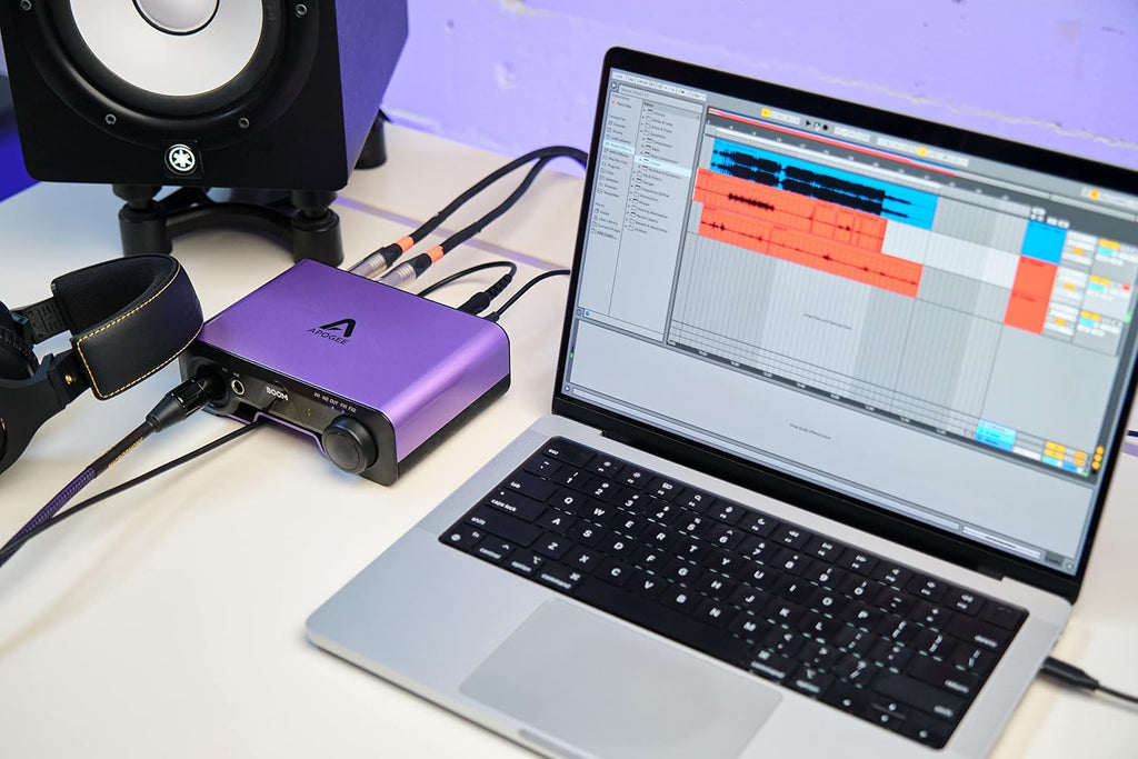 Apogee Boom USB Audio Interface For Musicians, Podcasters, and Streamers- Featuring 2 channels, Studio Microphone Pre Amp, 24bit/192kHz sample rate, hardware DSP, Headphone Amp, and Ableton Live Lite
