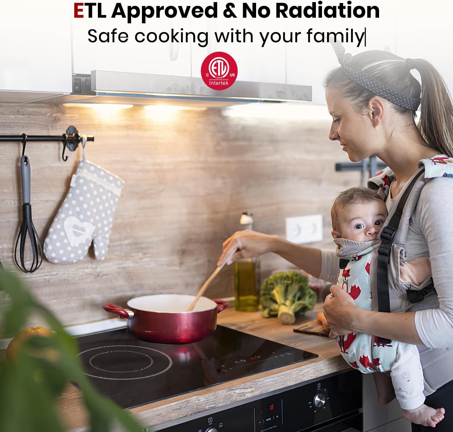 GASLAND Electric Cooktop 21 Inch, ETL Certificated 2 Burners, 3700W Built-in Radiant Stove Top With 16 Power Levels, 240V Ceramic Stovetop for Apartment, Slide Touch Control