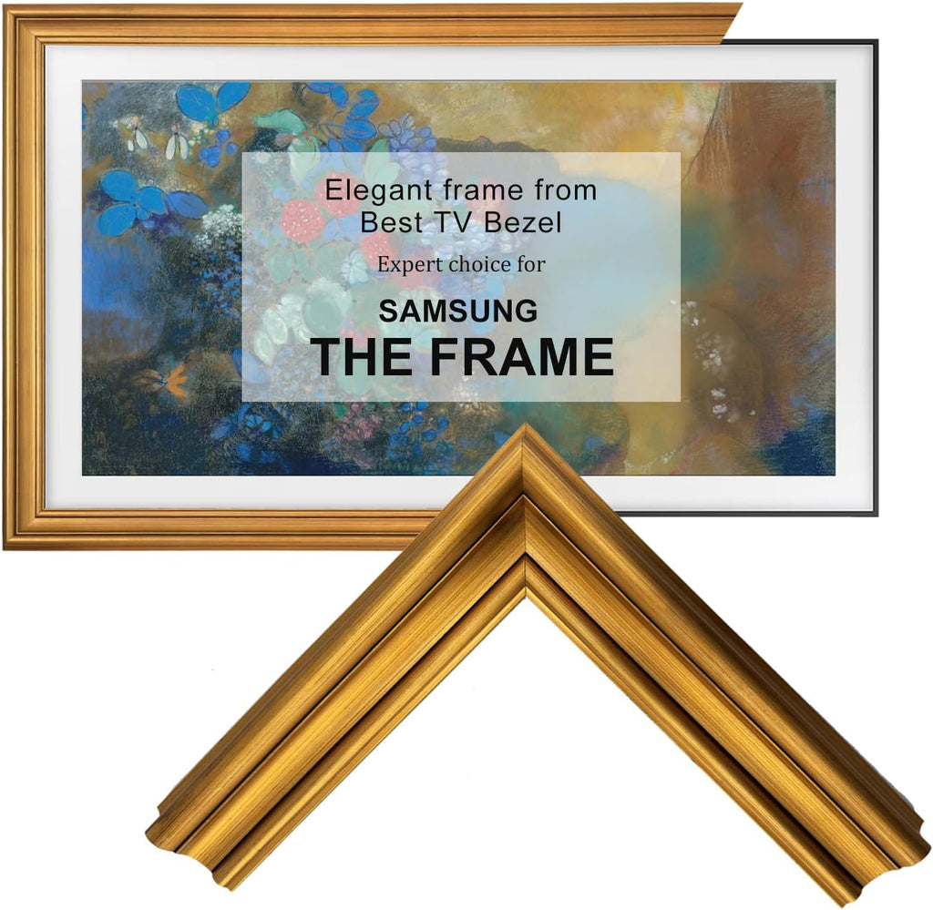 Bright Gold 32' TV frame - Compatible ONLY with Samsung The Frame TV (Fits 2021-2026 models, model codes:32LS03A/B/C/FA)