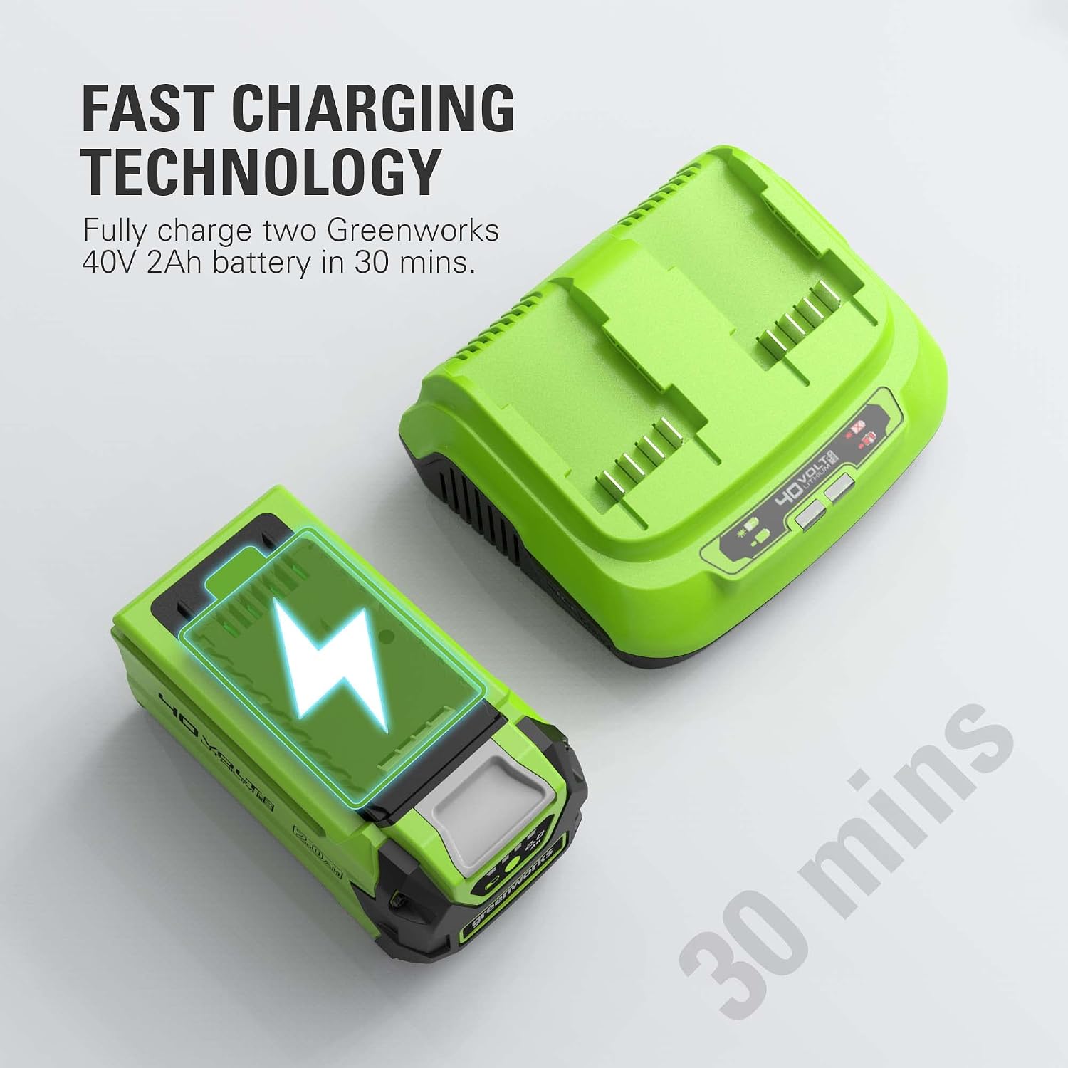 Greenworks 40V 8A Dual Port Rapid Charger(Genuine Greenworks Charger)
