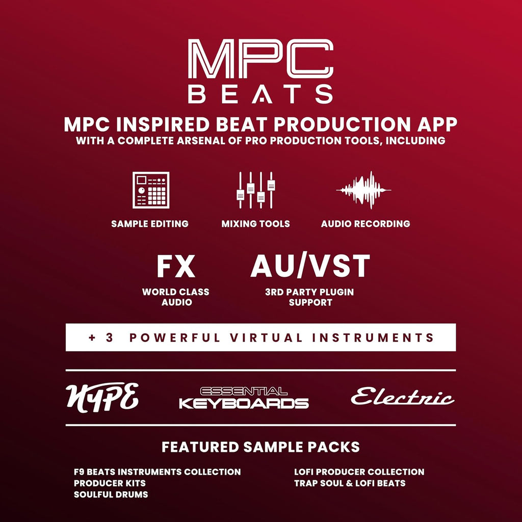 Akai Professional MPK Mini Plus - USB MIDI Keyboard Controller with 37 Mini Keys, 8 MPC Pads, Sequencer, MIDI/CV/Gate I/O, Music Production Software and Native Instruments Sound Package