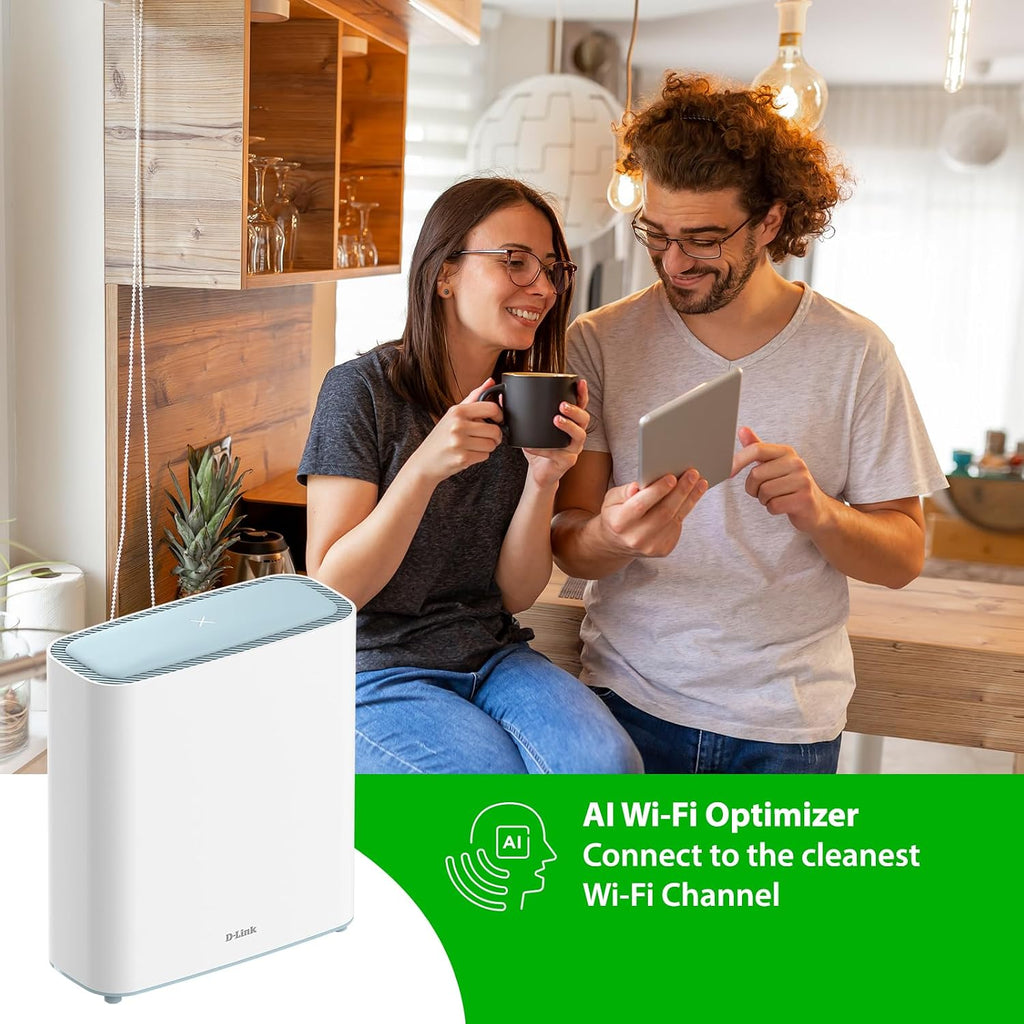 D-Link Eagle Pro AI AX3200 Mesh WiFi 6 System- 2 Pack- 8-Streams, 802.11ax Router, Dual Band, OFDMA, MU-MIMO, Voice Control with Google Assistant and Amazon Alexa (Manufacturer Discontinued)