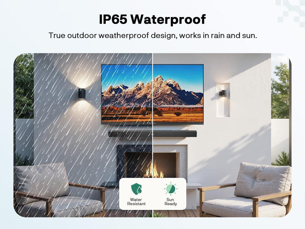 SYLVOX 75' Outdoor TV + S2 Soundbar Bundle, 4K HDR Waterproof Smart TV (Deck Pro 3.0) with 60W Outdoor Soundbar, Bluetooth, 1000 Nits, Voice Remote, for Patio & Backyard