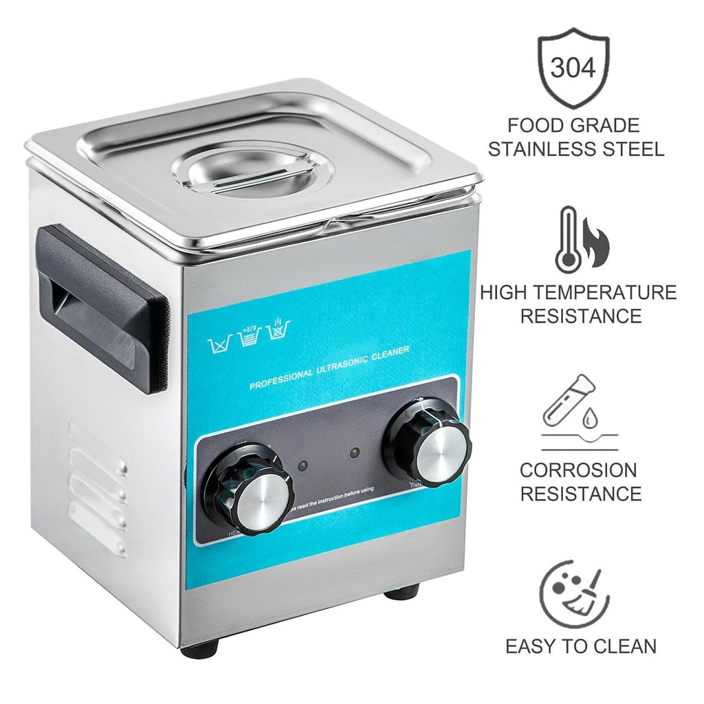 Ultrasonic Cleaners, 2L Knob Ultra Cleaner with Heater Mini Portable Washing Machine Ultrasound Small Dishwasher Jewelry Glasses Parts