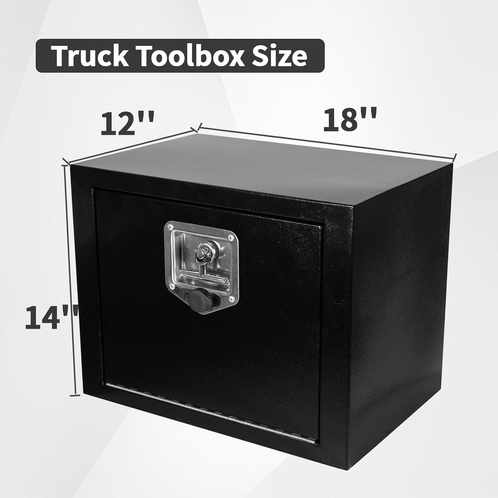 18 Inch Underbody Tool Boxes Set of 2,Underbody Truck Box w/T-Handle Latch and keys for Pickup Truck,Utility Tractor,RV,Waterproof Tool Chest For Storage & Organization-18 × 12 × 14 inch