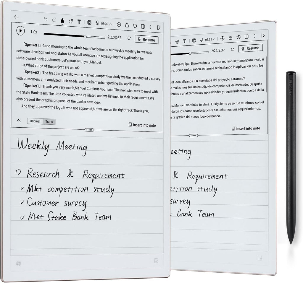 iFLYTEK AINOTE 2 Paper Tablet, 10.65' Electronic Notebook with Pen, 4.2mm Ultrathin Note Taking Tablet Powered by ChatGPT, 15-Language Transcription Support, Google Play Compatible
