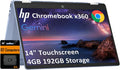 HP Chromebook x360 14b 2-in-1 Touchscreen Laptop (14' HD, 4GB RAM, Intel N200, 192GB Storage (128GB SSD+64GB SD Card)) for Home, Students, HD Webcam, Wi-Fi 6, Long Battery Life, Chrome OS, Sky Blue