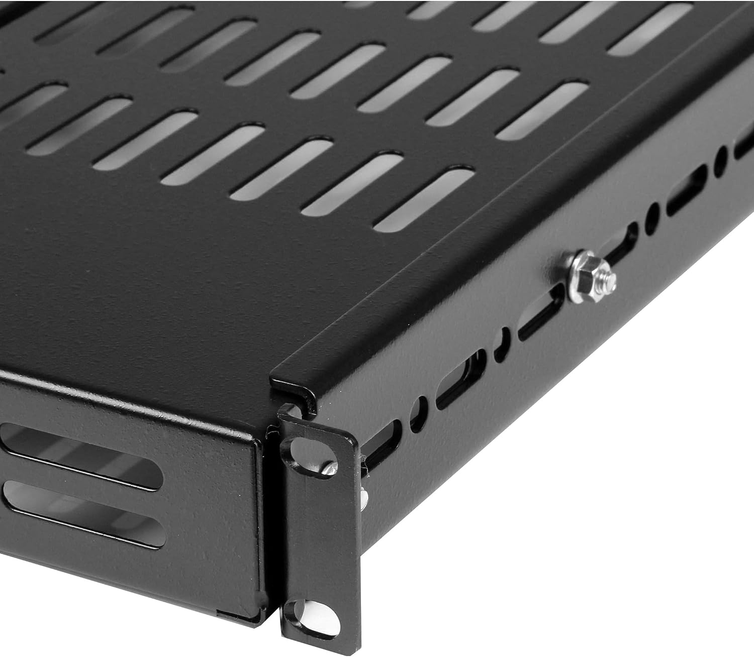 StarTech.com 1U Adjustable Vented Server Rack Mount Shelf - 175lbs - 19.5 to 38in Adjustable Mounting Depth Universal Tray for 19' AV/ Network Equipment Rack - 27.5in Deep , TAA (ADJSHELF)