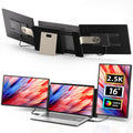 Laptop Screen Extender 2.5K Monitor - 16' Double Portable Monitor 2560x1600P QHD 100% sRGB IPS 235° Rotation Detachable Screen Design Extra Compatible with Mac Wins Dex Chrome Fits 13'-17' Laptops