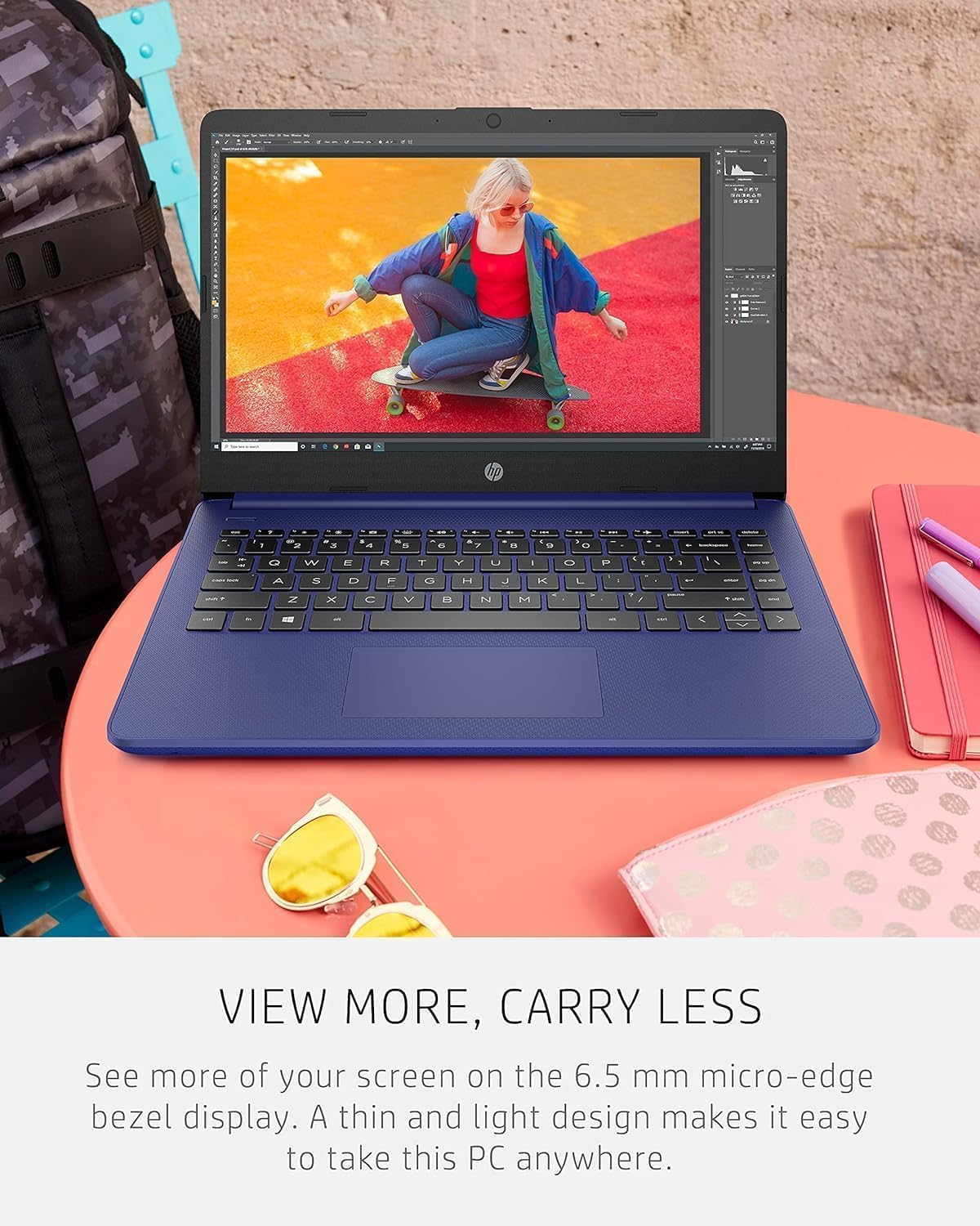 HP 14 Ultrabook • Intel 4-Core CPU • Back to School Limited Edition with Microsoft 365 • 16GB RAM • 1600GB Storage (64GB OnBoard withHP 512GB P500 Portable SSD + 1TB OneDrive) • Win11 Pro • Royal Blue