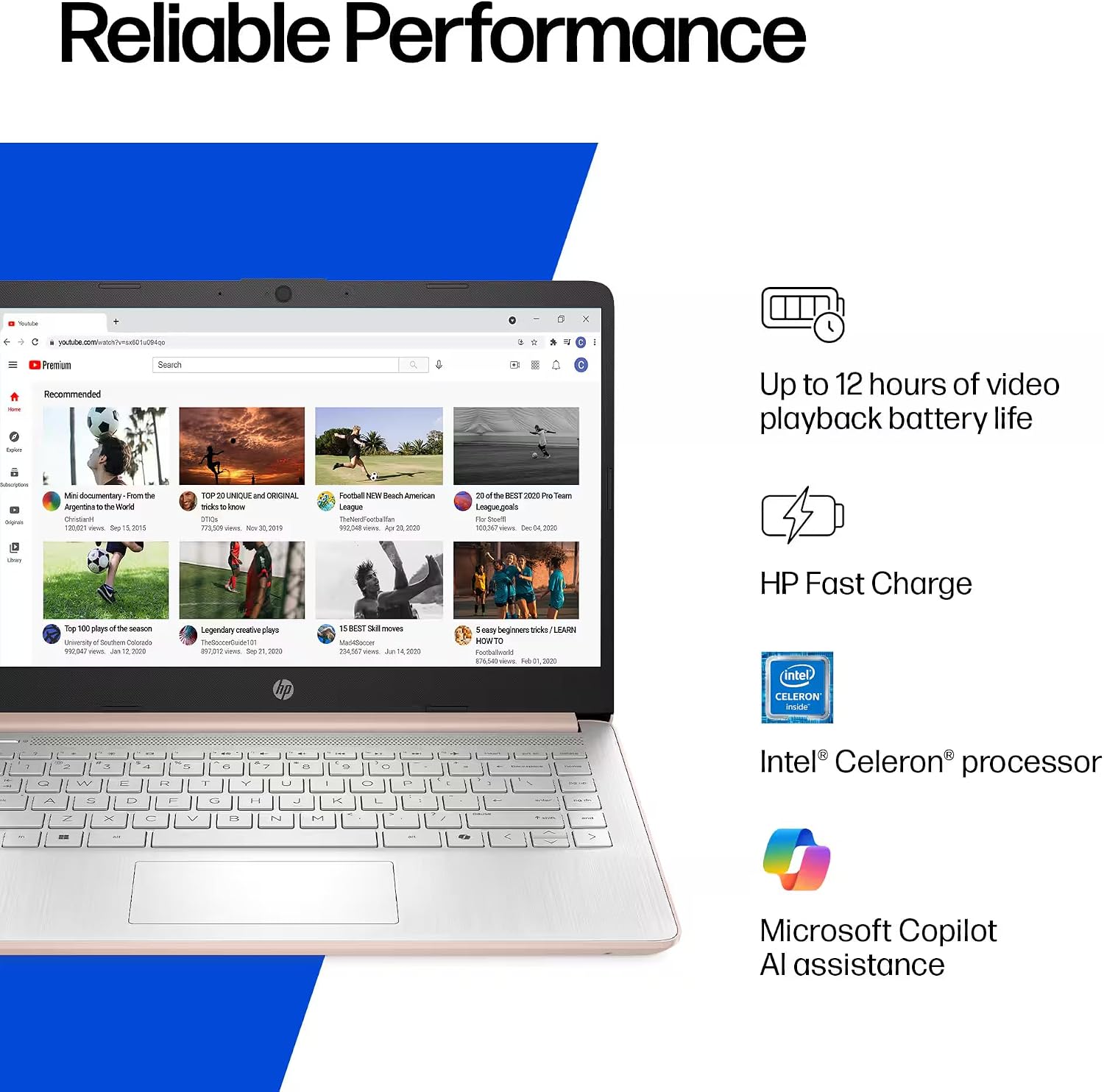 HP 14' Rose Gold Laptop for Student Business 2026, Office 365 Included, Copilot AI, Intel CPU, 16GB RAM, 64GB eMMC, w/Accessories, Light & Slim, 4K Graphics, Windows 11S
