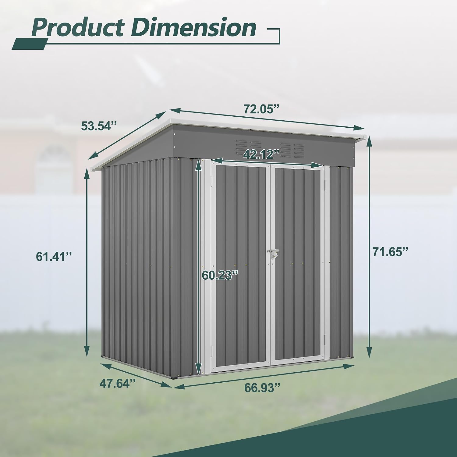 6 x 4 FT Outdoor Storage Shed, Metal Garden Shed with Floor Frame, Small Tool Sheds Outdoor Storage with Lockable Sliding Doors & Air Vents, Storage House Waterproof for Backyard, Lawn, Grey