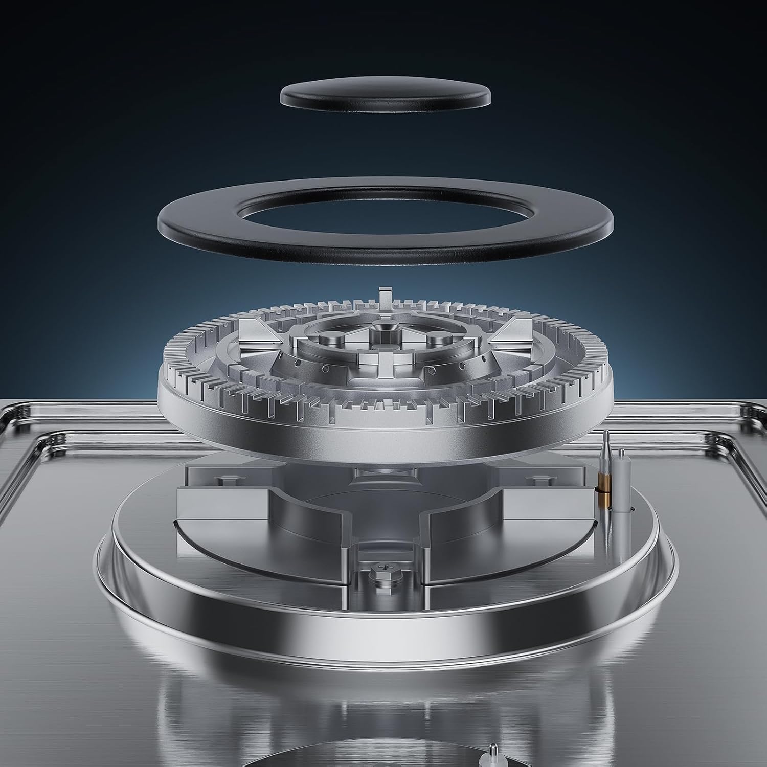 Empava 12 in. Gas Stove Cooktop 2 Italy Sabaf Sealed Burners NG/LPG Convertible in Stainless Steel