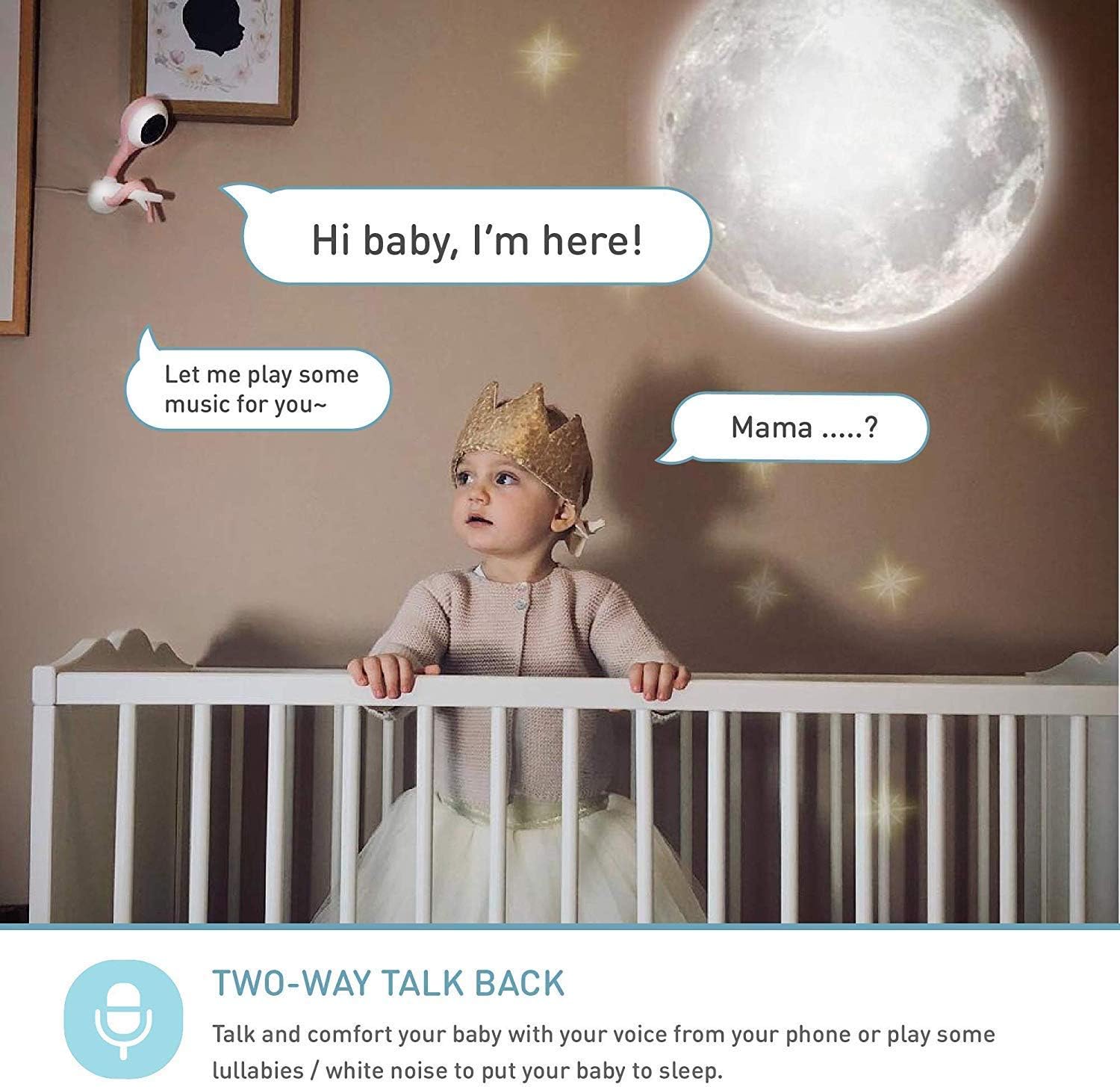 Lollipop Baby Monitor Upgraded Smart Wi-Fi Camera of True Crying Detection, Two-Way Audio, Infrared Night Vision – Ideal Gift for Baby Shower
