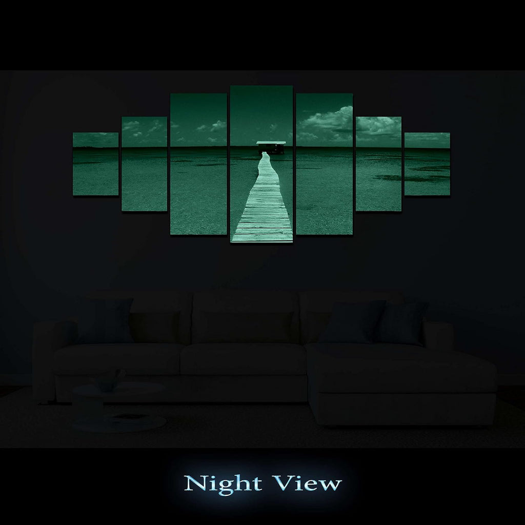 Startonight Huge Canvas Wall Art Summer Bridge Beach III - Large Framed Set of 7 40' x 95'