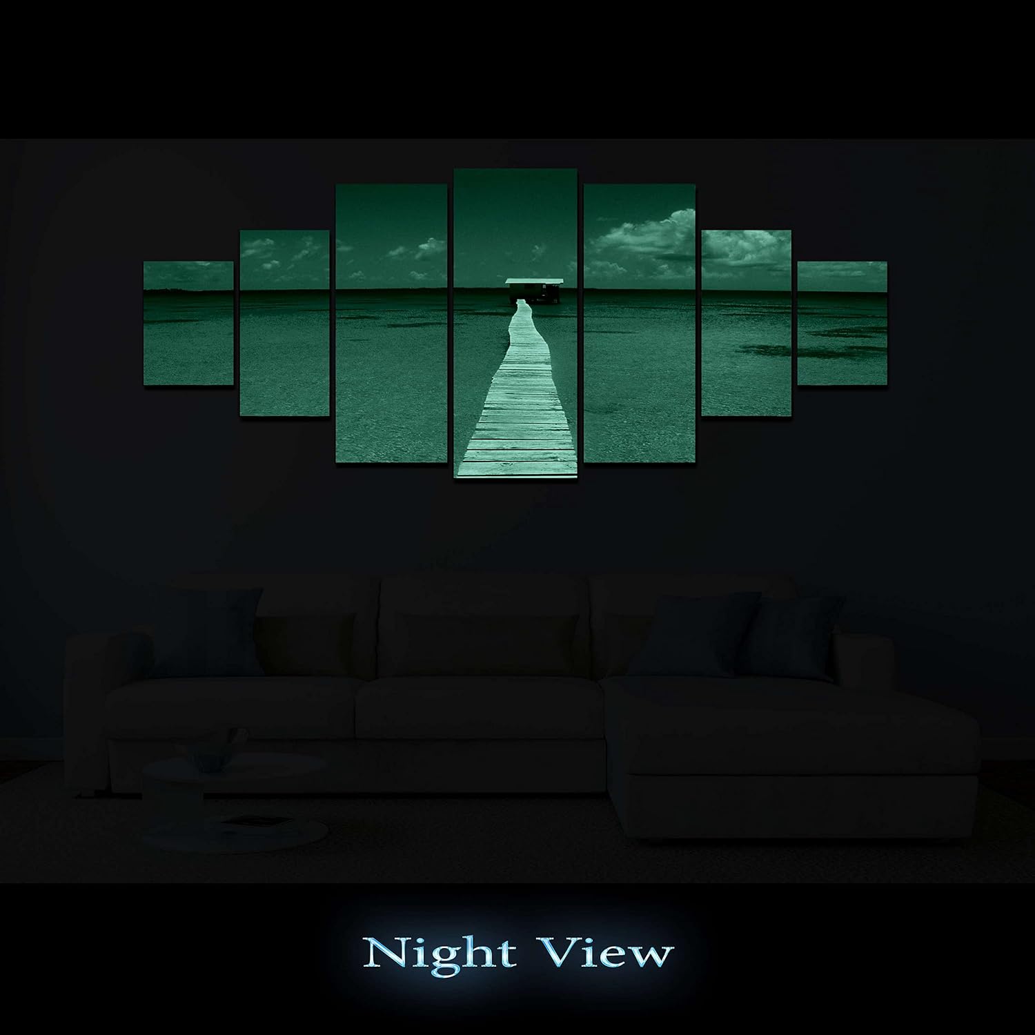 Startonight Huge Canvas Wall Art Summer Bridge Beach III - Large Framed Set of 7 40' x 95'