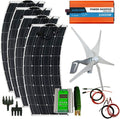 800W Wind-Solar Generator Kit: 400W Wind Turbine + 4x100W Solar Panels + 1000W 12V/24V-110V/220V/230V Inverter &Hybrid Controller