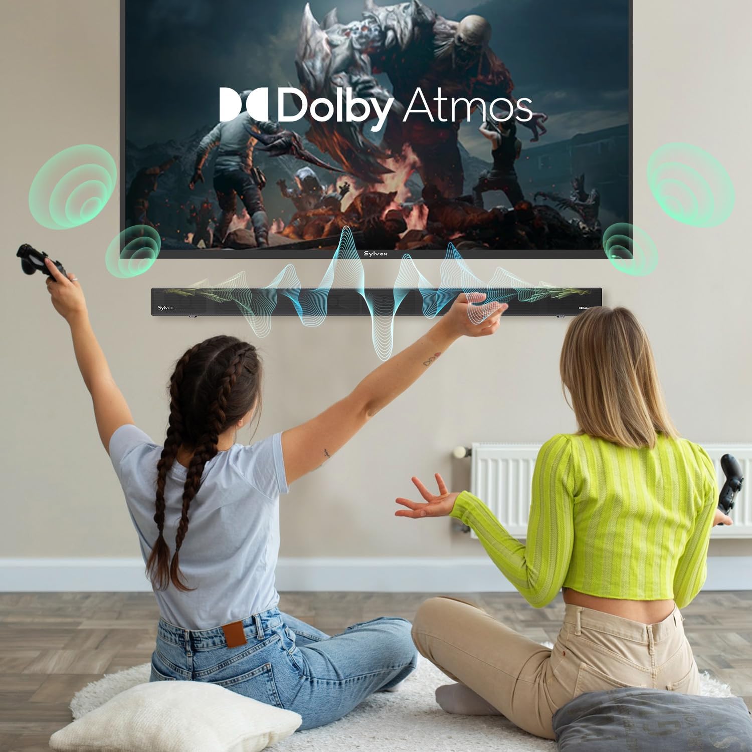 SYLVOX 75' Deck Pro 2.0 Outdoor TV Bundle – Weatherproof, 1000Nits Bright Display, Dolby Atmos, Google TV, with S3 Soundbar & Adjustable Wall Mount, Weatherproof for Patios & Shaded Outdoor Areas