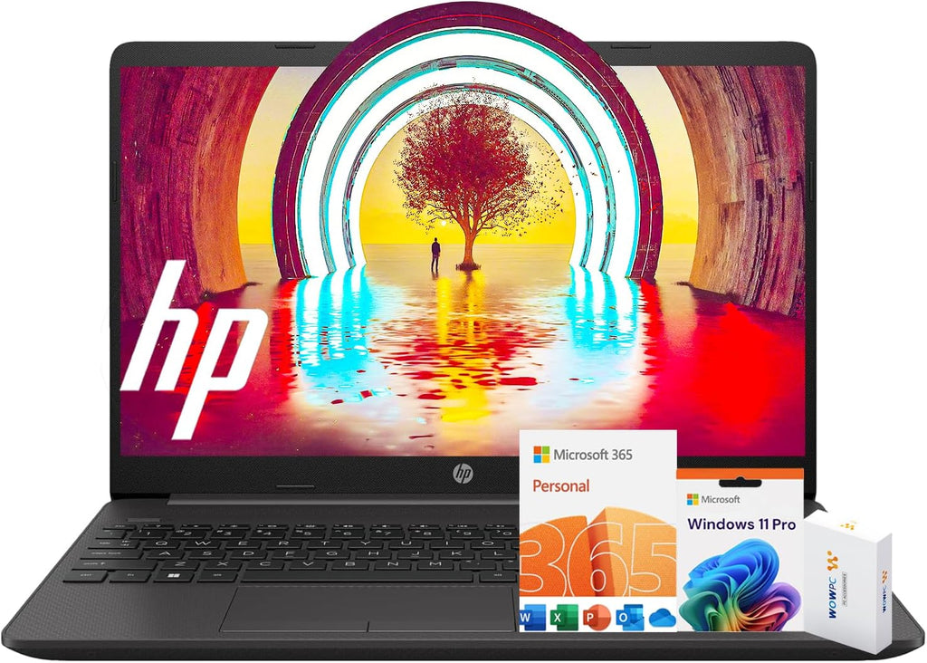 HP 15 Laptop(Include 1 Year Office 365), 16GB RAM, 256GB SSD, 15.6' FHD 1080p IPS Display, AMD Athlon Silver 3050U Processor, Ethernet Port RJ-45, SD Card Reader, Windows 11 Pro, WOWPC Recovery USB