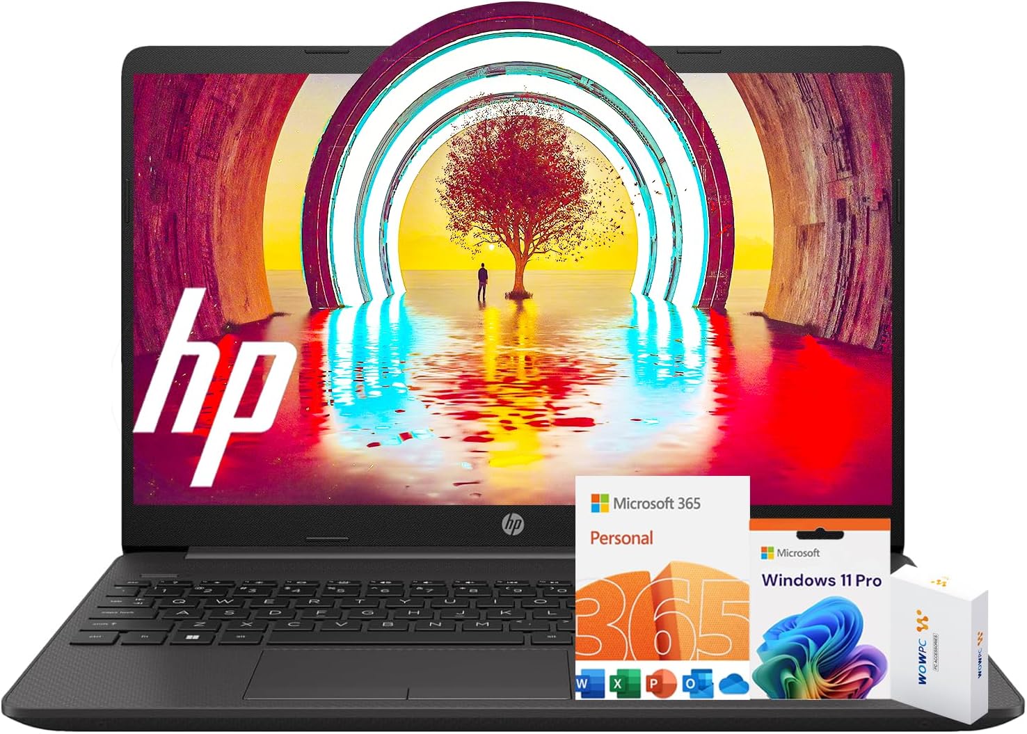 HP 15 Laptop(Include 1 Year Office 365), 16GB RAM, 256GB SSD, 15.6' FHD 1080p IPS Display, AMD Athlon Silver 3050U Processor, Ethernet Port RJ-45, SD Card Reader, Windows 11 Pro, WOWPC Recovery USB