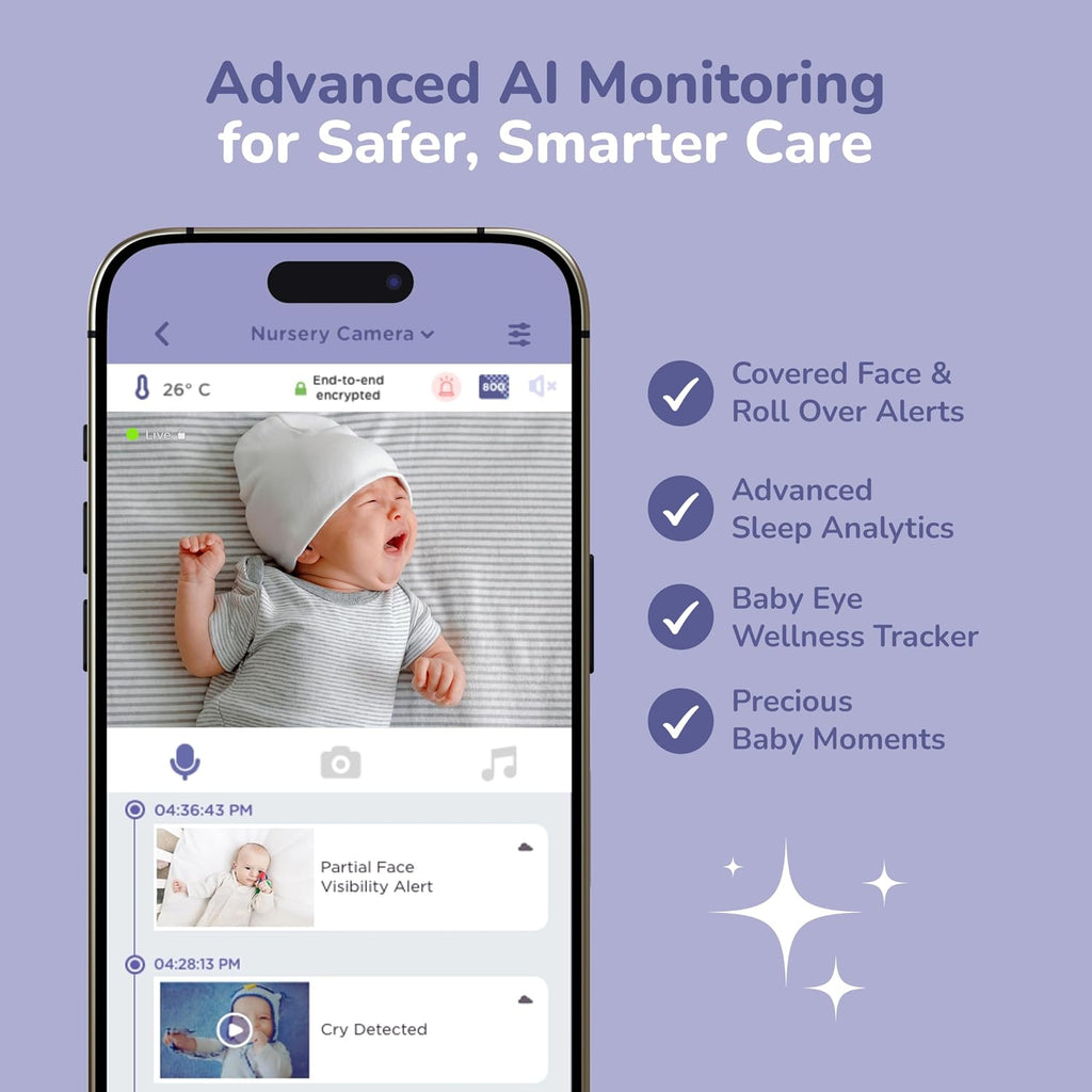 HUBBLE CONNECTED Nursery Pal Skyview Baby Monitor — 5in HD Baby Monitor with Camera and Audio, Remote Access via Smart Device, 7-Color Night Light, Sleep Trainer & Soother — Complete Nursery System