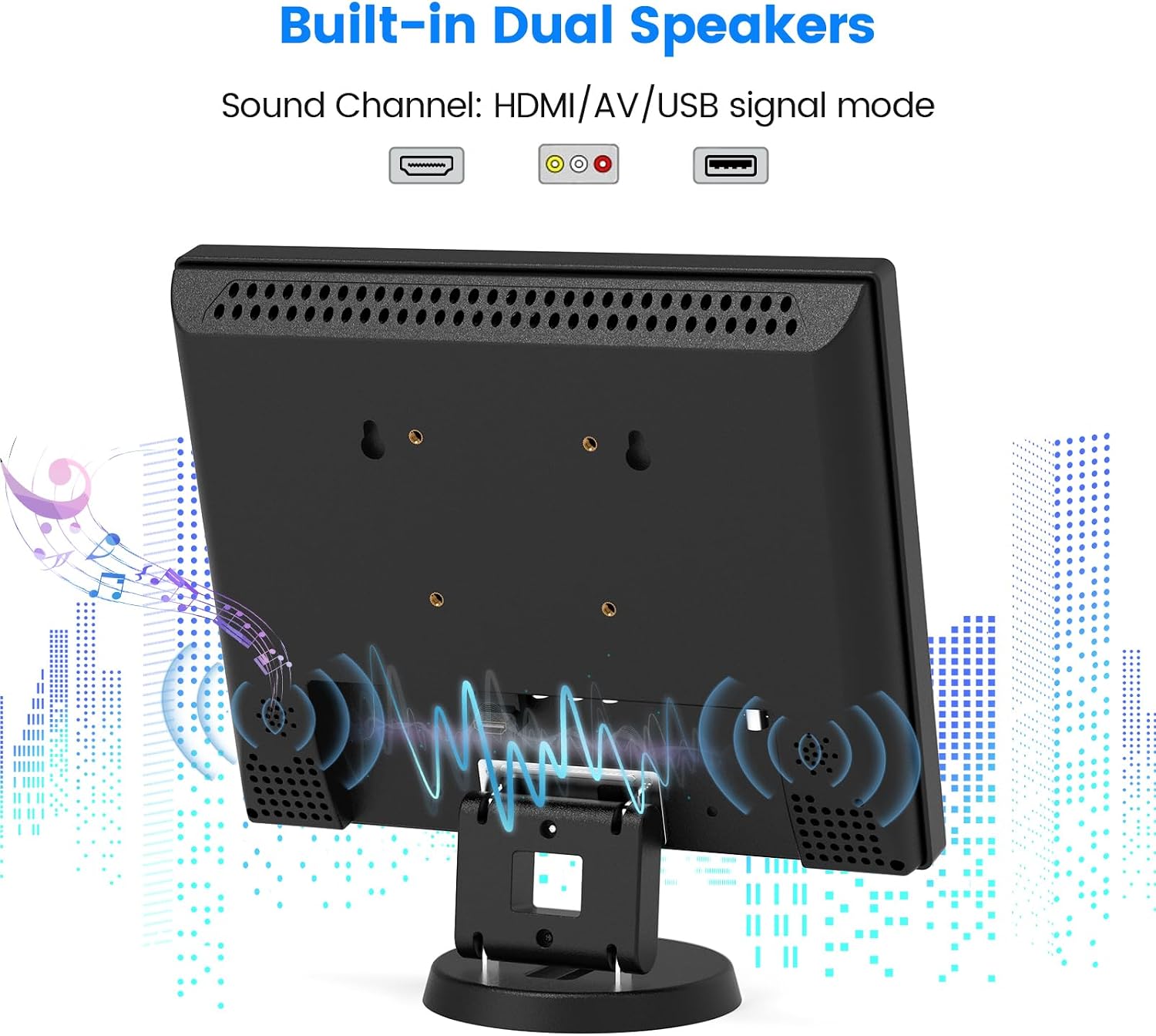 Eyoyo 12 Inch HDMI Monitor with BNC VGA AV HDMI Input 800x600 Portable 4:3 TFT LCD Mini HD Color Screen with Built-in Speaker
