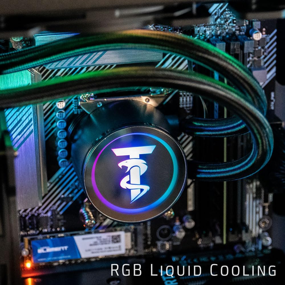 ViprTech Ghost 4.0 Liquid-Cooled PC - AMD Ryzen 7 (4.4Ghz Turbo), RTX 5060 Ti, 32GB DDR4, 1TB SSD, VR-Ready, Streaming, Gold PSU, WiFi Bluetooth, Gaming Desktop Computer Prebuilt, Black