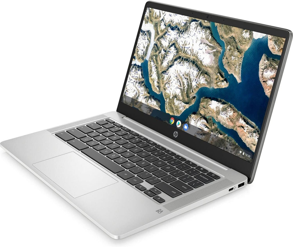 HP Chromebook 14a-na0052tg 14-inch HD Laptop PC Intel Celeron N4120 UHD Graphics 600 4GB RAM 64GB eMMC Thin Computer Notebook w/ WiFi & Bluetooth Webcam USB-C Google Chrome OS Mineral Silver (Renewed)