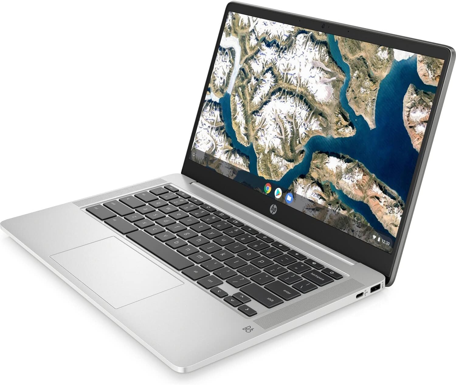 HP Chromebook 14a-na0052tg 14-inch HD Laptop PC Intel Celeron N4120 UHD Graphics 600 4GB RAM 64GB eMMC Thin Computer Notebook w/ WiFi & Bluetooth Webcam USB-C Google Chrome OS Mineral Silver (Renewed)
