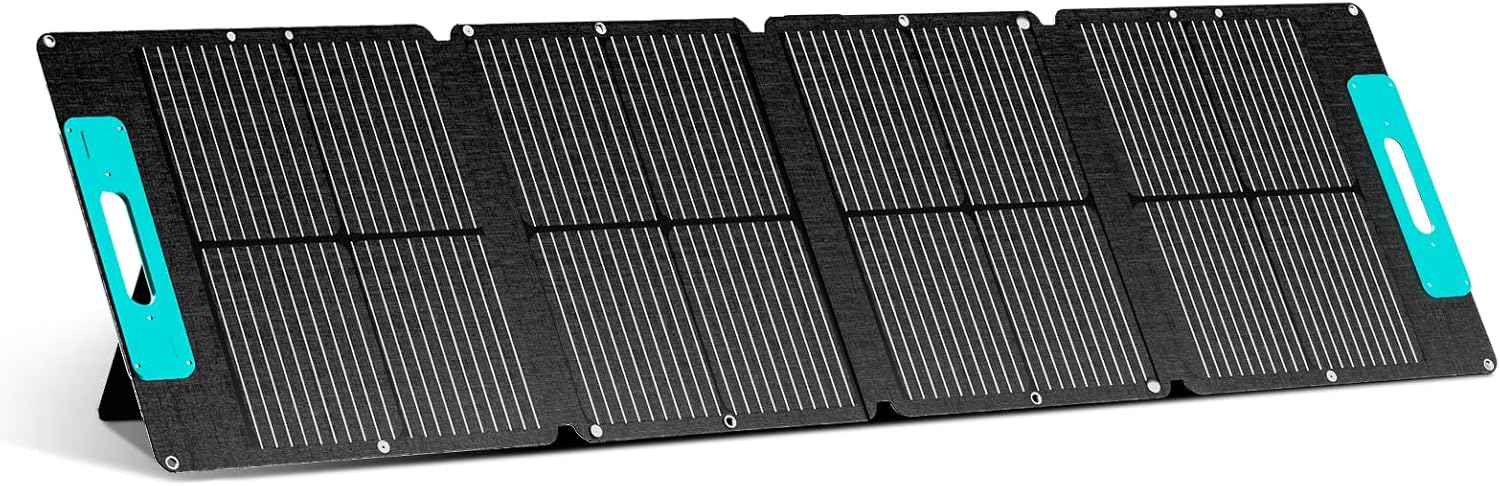 200W Portable Solar Panel, 200 Watt for Portable Power Station Solar Generation, Foldable Solar Charger with Carry Case,IP65 for Outdoor, RVs, Backyard etc