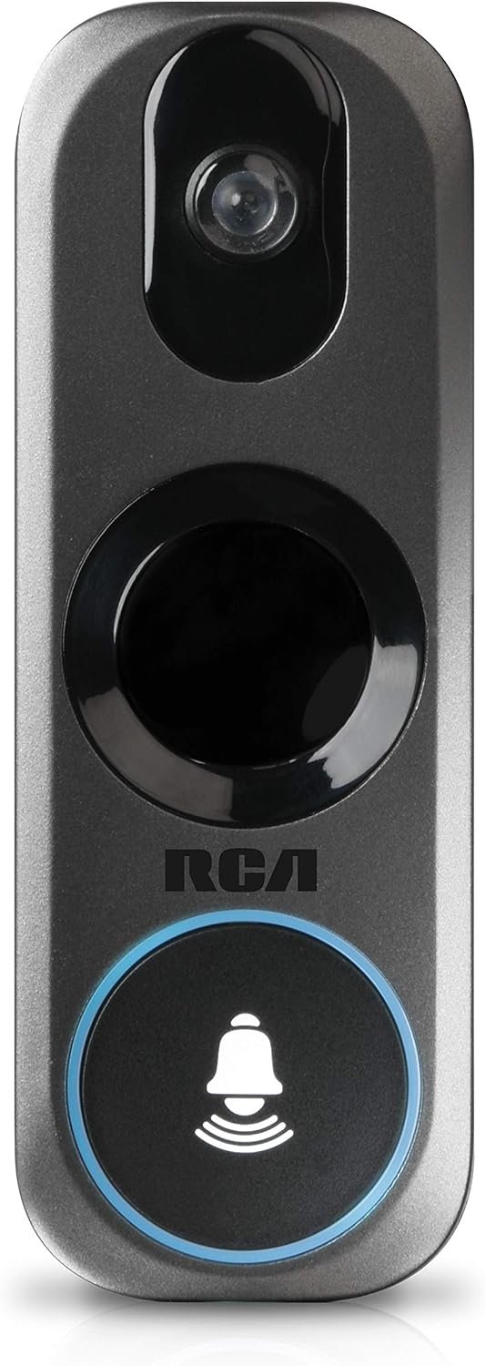 Doorbell Video Ring Security Camera by RCA New and Improved - with Mobile Doorbell Ring, 3MP HD Video, Live Stream, No Recording Storage Fees, Night Vision and Motion Detection