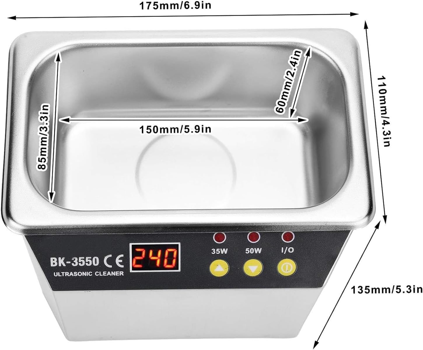 TsoLay Ultrasonic Cleaner, 40-43kHz Advanced Ultrasonic Cleaner, 35W/50W Professional Stainless Steel Jewelry Cleaner Machine with Digital Control, for Jewellery Watches Rings Washing Machine