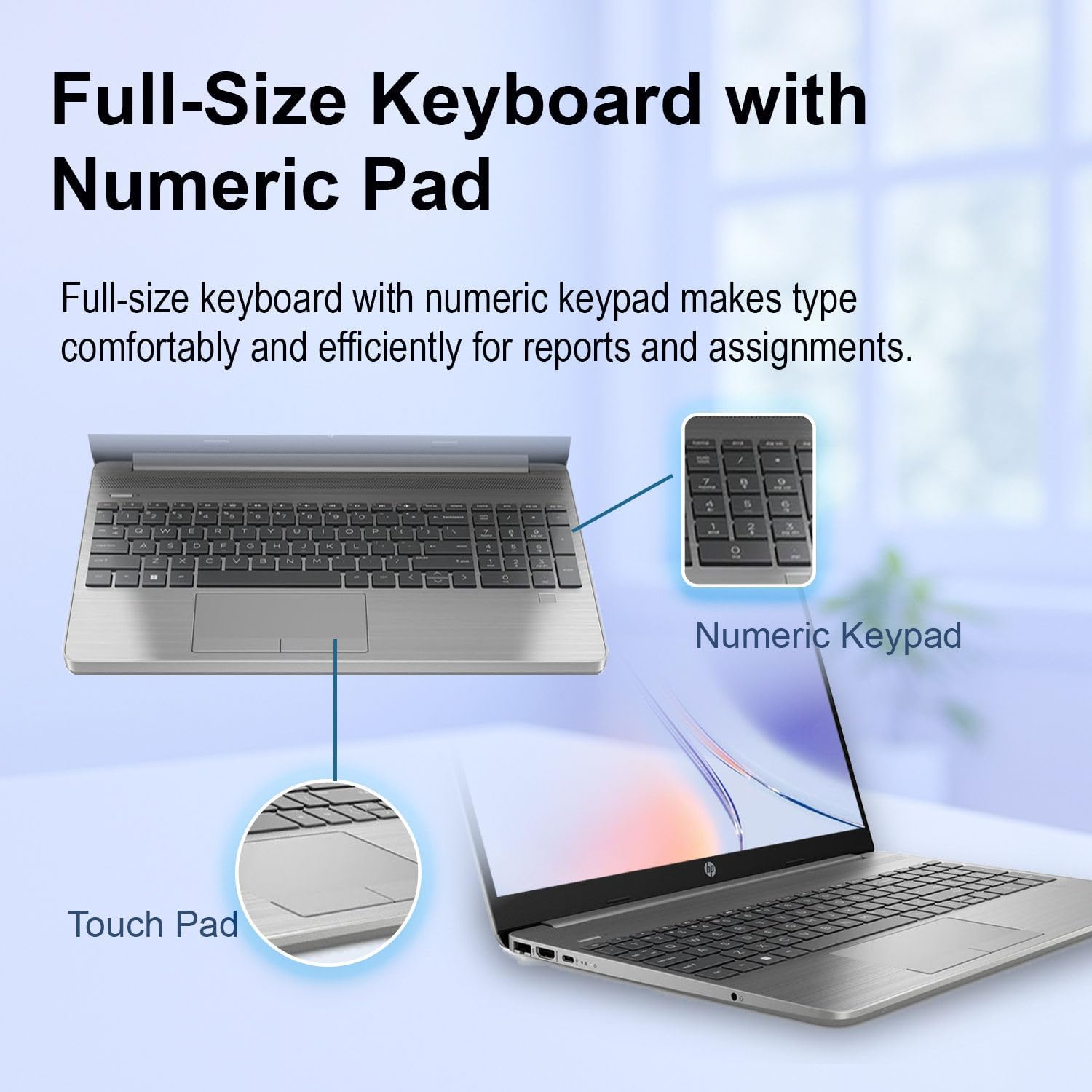 HP Pavilion Laptop | Intel Processor | 8GB DDR4 RAM | 256GB PCIe SSD | 15.6' FHD 1080p Display | Windows 11 Home | Wi-Fi 6 | Full-Size Keyboard | All-Day Performance for Work & Study | WOWPC USB