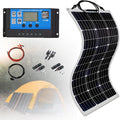 300W 12V Monocrystalline Solar Panel Kit High Efficiency Monocrystalline PV Modules Semi-Flexible Solar Panels with 40A Charger Controller for RV Camper Boat Off-Grid System 1 * 300W