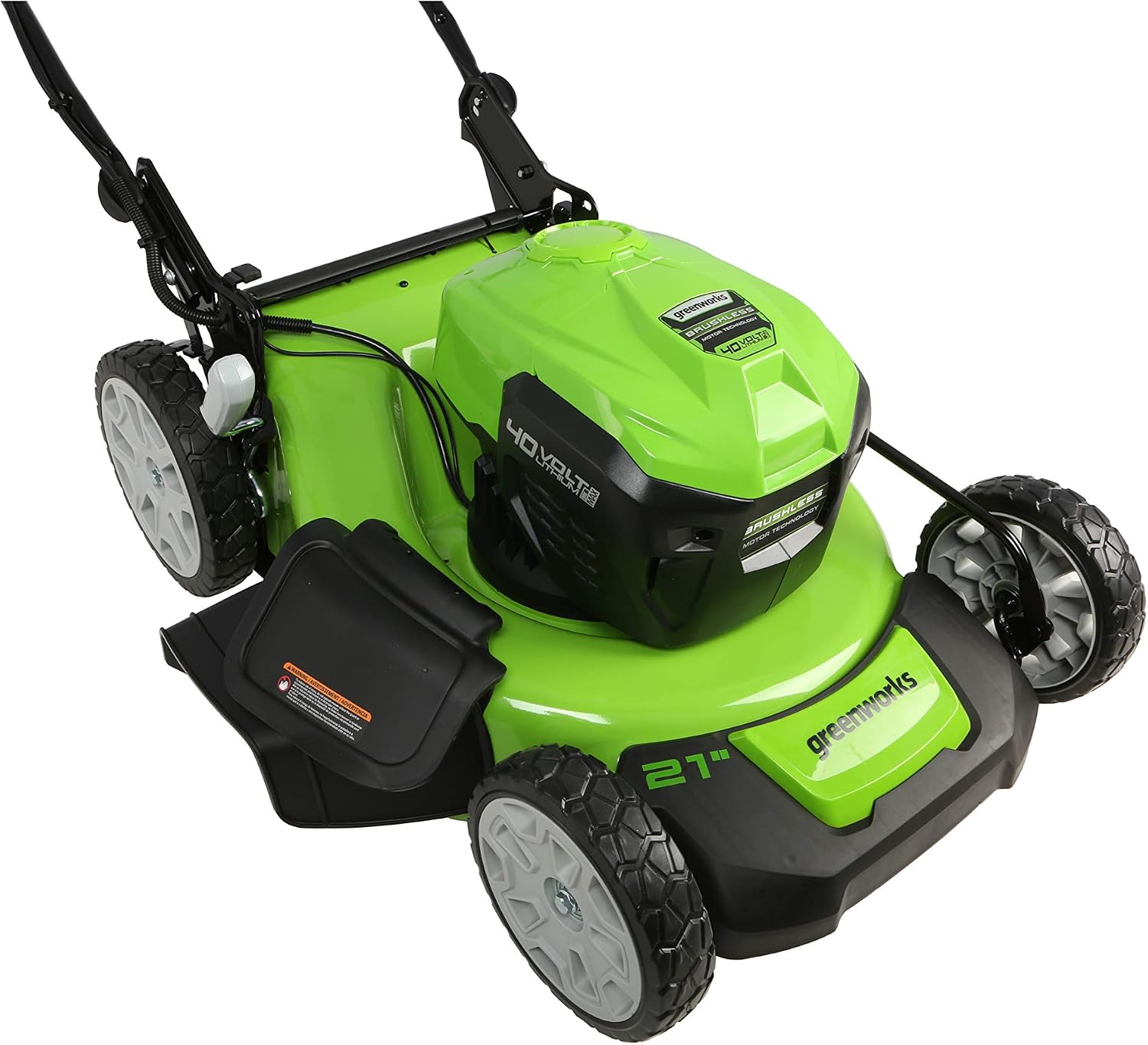 Greenworks 40V 21' Cordless Brushless Push Mower, 4.0Ah + 2.0Ah USB Batteries and Charger Included