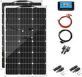 300W 12V Monocrystalline Solar Panel Kit High Efficiency Monocrystalline PV Modules Semi-Flexible Solar Panels with 40A Charger Controller for RV Camper Boat Off-Grid System 2 * 300W