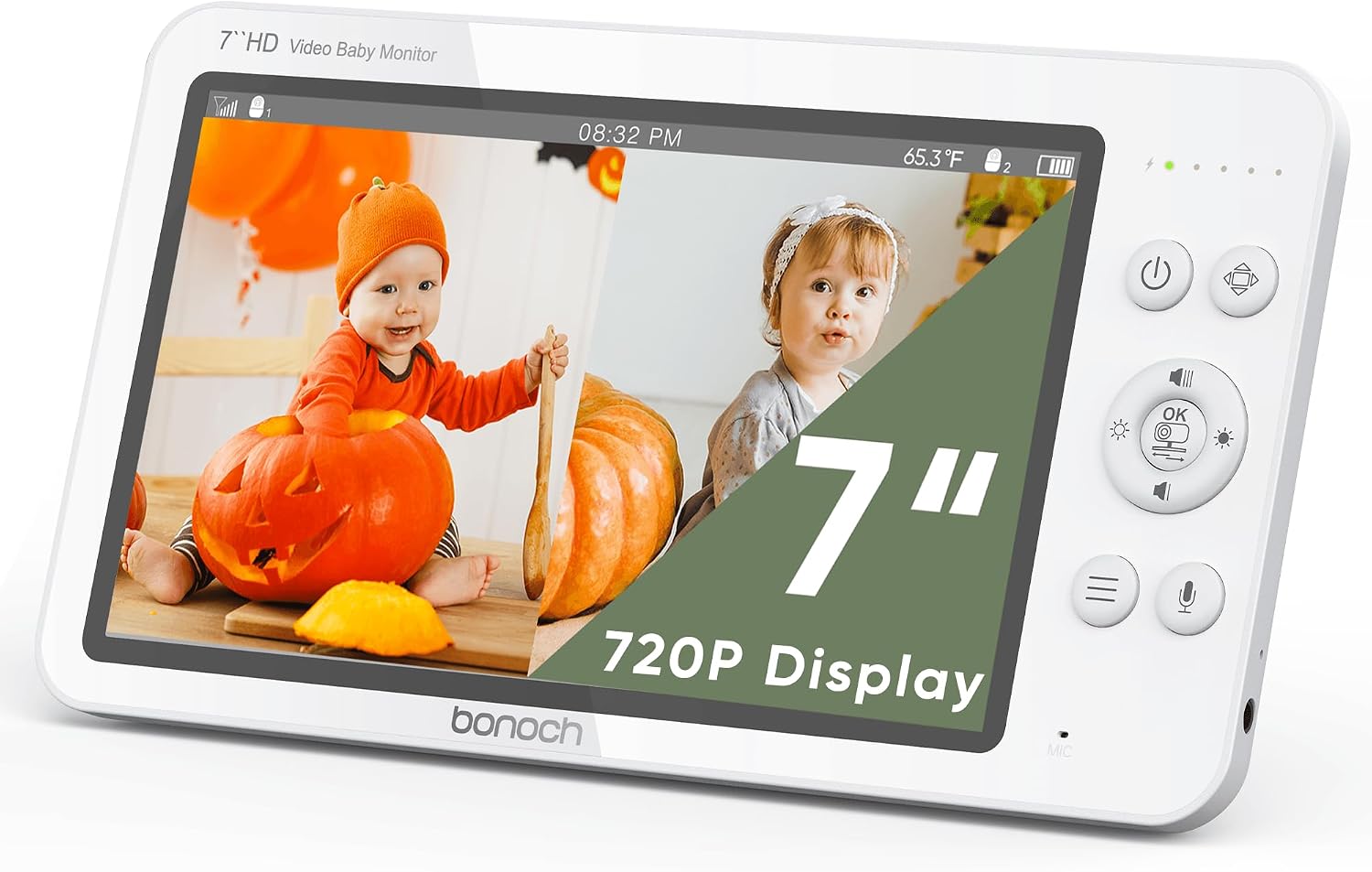 bonoch 7' 720p HD Baby Monitor Parent Unit Replacement, for BBM01/ BBM03/ BBM05, Type C Port, Camera not Included