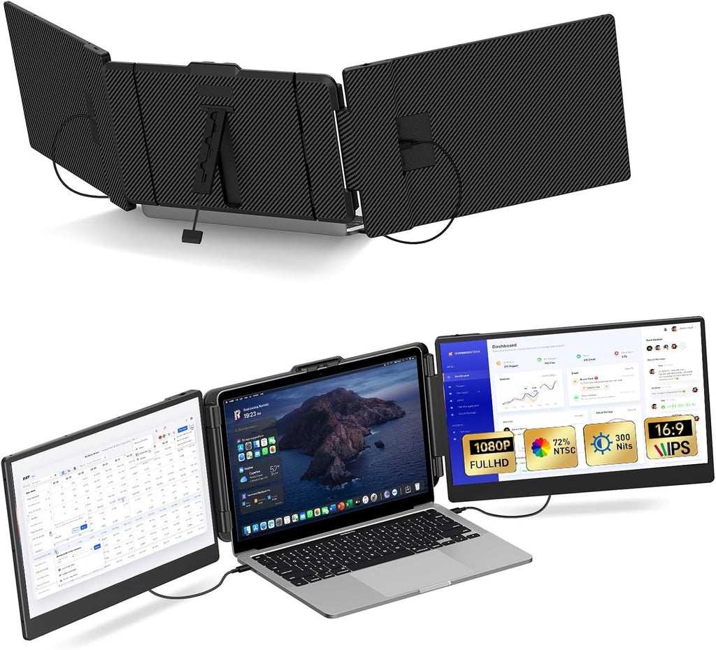 TXV Laptop Screen Extender – 14' Portable Monitor for Laptop, Full HD 1080P IPS Display, USB-C & HDMI, Dual Speakers, 72% Color Gamut, for Work, Travel, Gaming