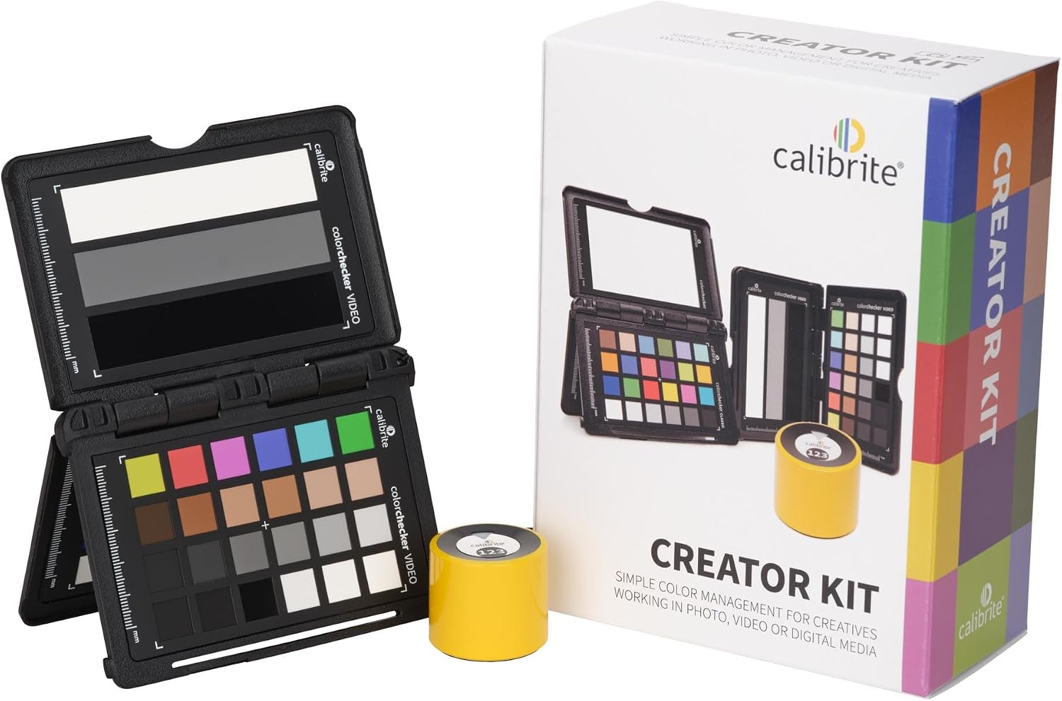 Calibrite Creator Kit w/Display 123 Colorimeter and ColorChecker Passport Video 2, Monitor Calibration and Capture Color Control System for Photography and Filmmaking Workflows (CC123-PPV2)