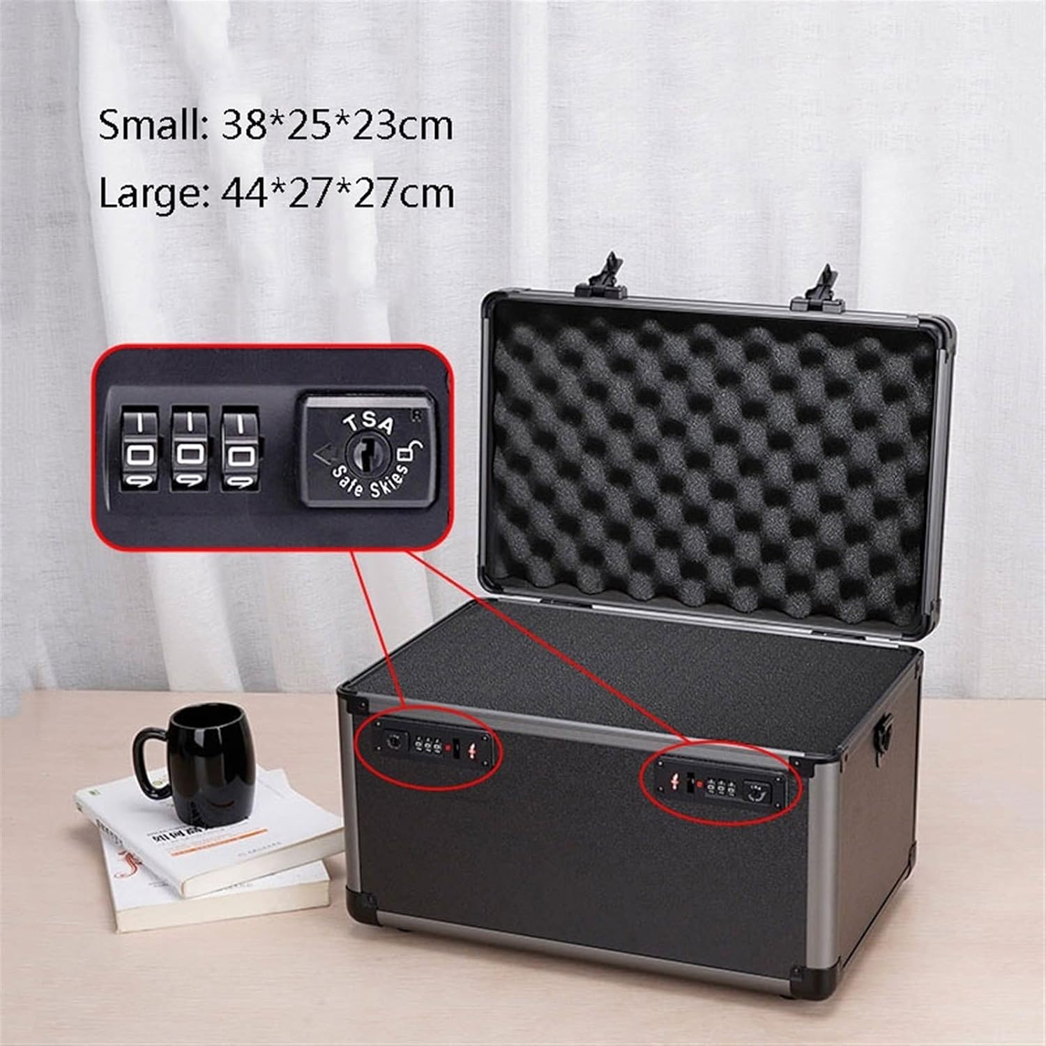 Portable Tool Box Portable Aluminum Hard Tool Case Storage Tool Case Suitcase Camera Equipment Storage Case with Removable Foam Small Parts Box (Color : CH)