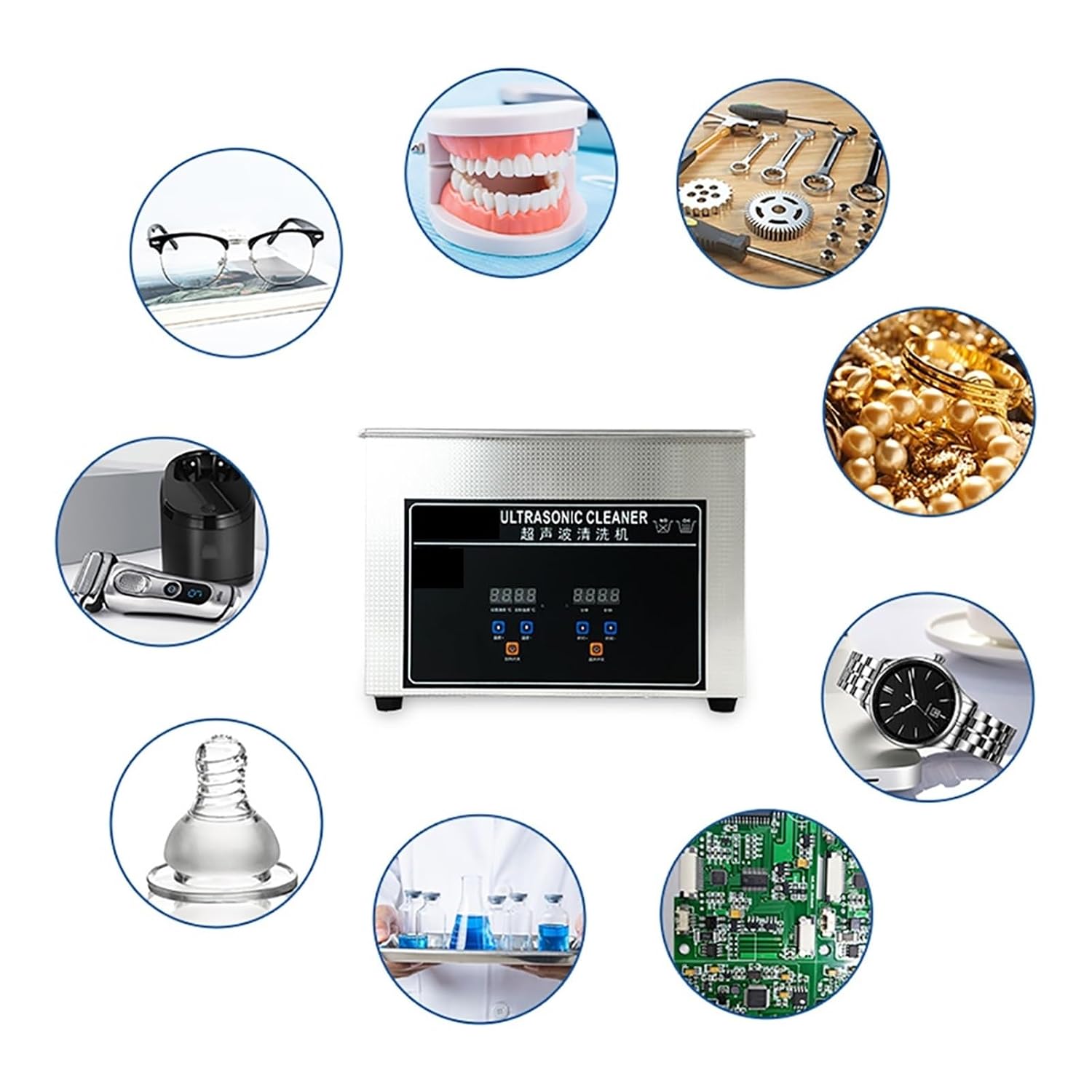 Ultrasonic Cleaners, 40KHZ 6.5L Vinyl Record Ultrasonic Cleaning Machine Phonograph Disc Ultrasound Washing Machine Jewelry Hardware Cleaner