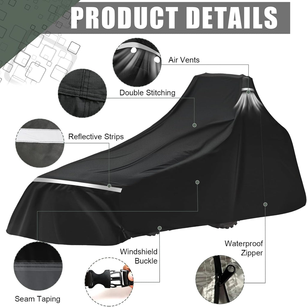 Waterproof Full Tractors Cover Replace for John Deere 1,2,3 Series 1025R 2320 2720 3520, Kubota with Backhoe, 600D Oxford Cloth Tractors Cover for Snow Rain Dust Protection