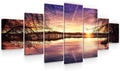 Startonight Huge Canvas Wall Art Multicolor Sunset On The Lake - Large Framed Set of 7 40' x 95'
